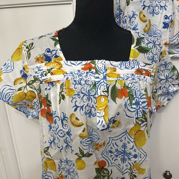 Johnny Was Citrus and Floral Sleep Set Size Large - Picture 3 of 5